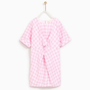 Zara Kids Check Dress with Knot Detail